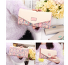 Korean version of the garden small floral rhombic hit color envelope buckle three fold wallet long ladies wallet