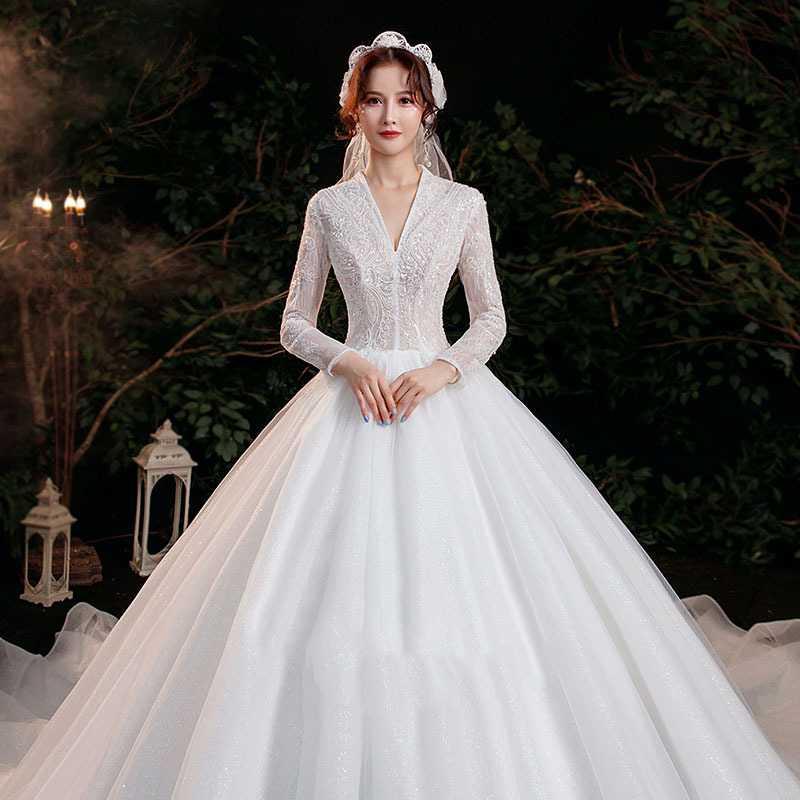 Bridal Temperament Trailing Long Sleeves