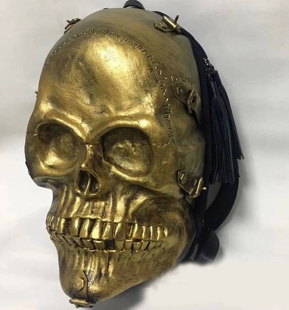 Personality new three-dimensional bone skull PU backpack Fashion multi-function outdoor backpack wholesale