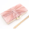 New Simple Pleated Soft Top Evening Bag With Chain Handle