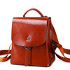 Fashionable European And American Style Oil Wax Cowhide Contrast Color Backpack