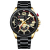 Men's Calendar Six-hand Steel Band Quartz Watch