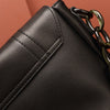 Real leather black flip shoulder bag