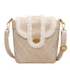 Ladies Rhomboid Plush Side Car Stitching Solid Color Bag