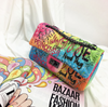 Colorful graffiti rhombic big bag