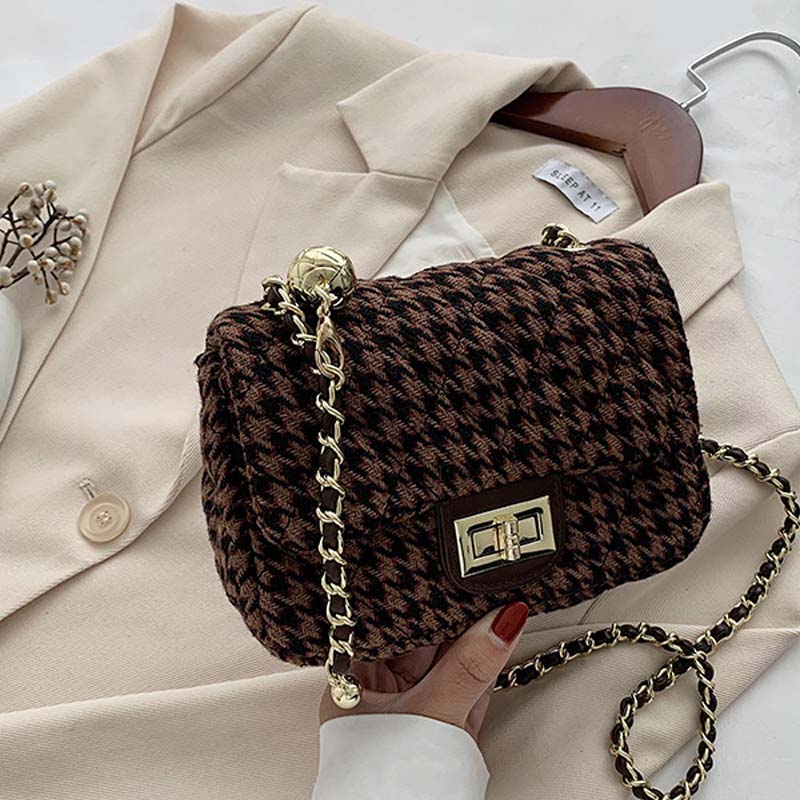 Lingge fashion all-match crossbody one-shoulder armpit small square bag