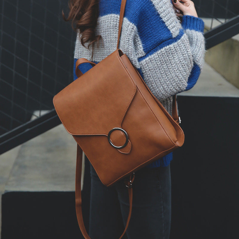 Retro college backpack female