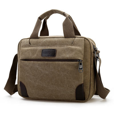 New men's canvas bag compartment Mens satchel retro casual bag large cross section