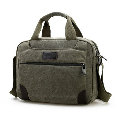 New men's canvas bag compartment Mens satchel retro casual bag large cross section