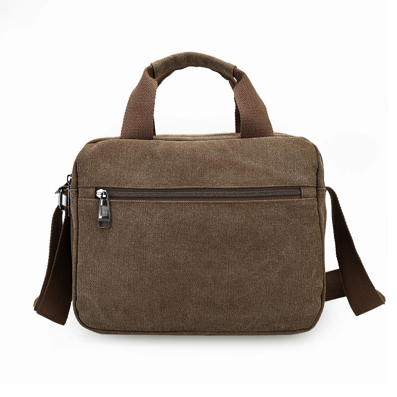 New men's canvas bag compartment Mens satchel retro casual bag large cross section