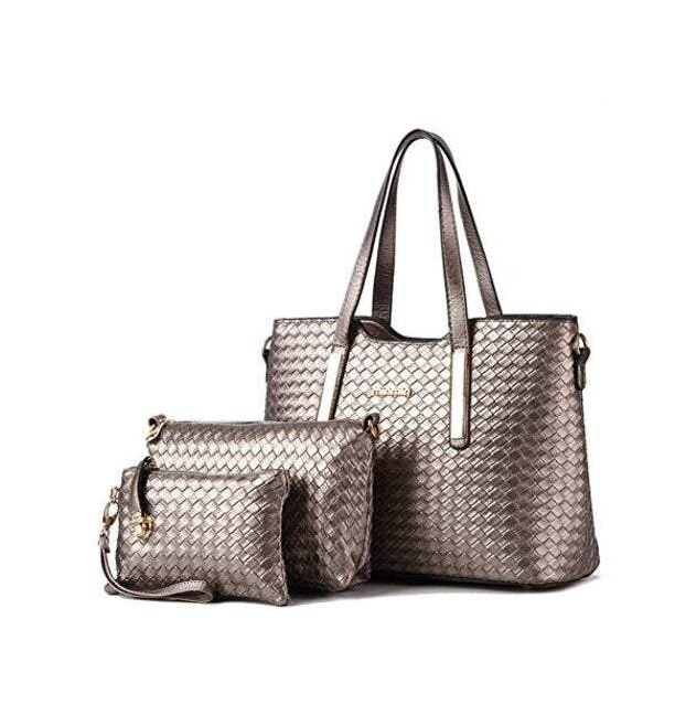 Woven Pattern Picture And Mother Three Piece Cross-body One-shoulder Handbag