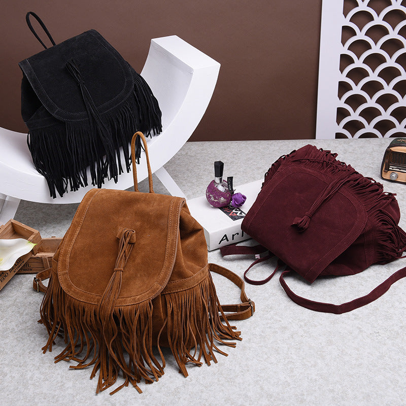 A new trade in Europe and the United States on behalf of 2021 Bag Backpack backpack fringed fashion bags