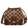 Checkered Drawstring Personality Bucket Bag Shoulder Bag Messenger Bag