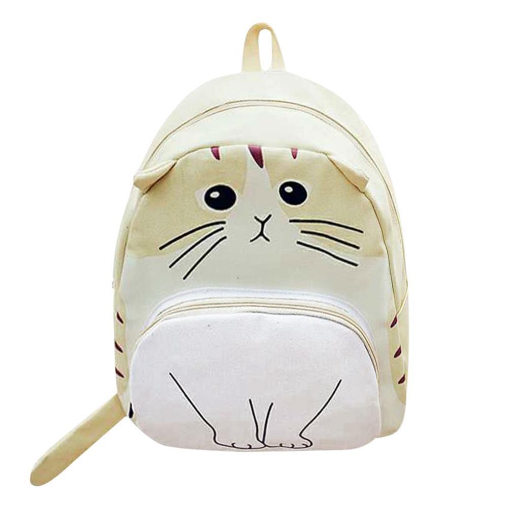 New funny cat canvas backpack casual female backpack