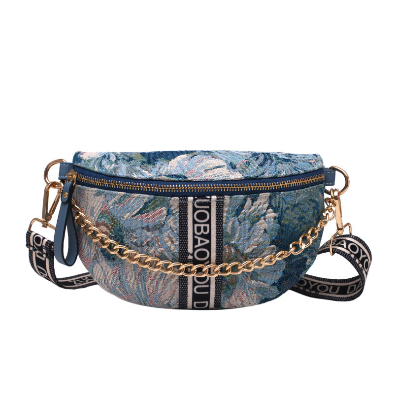 Broadband Crossbody Bag Simple Chain Fanny Pack