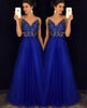 Dress Backless Beaded Ball Elegant Long Dress Blue Chiffon Dress Spot