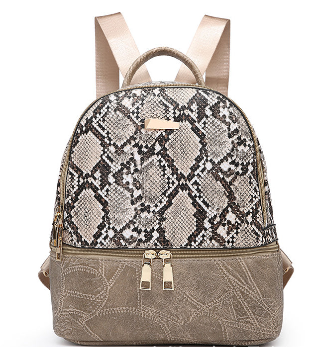 Fashionable personality stitching ladies all-match backpack