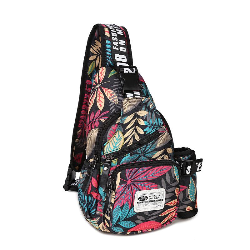 Maple leaf print chest bag