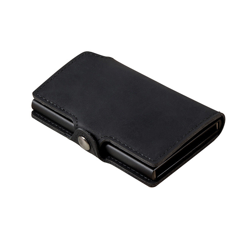 RFID ID Bank Card Holder PU Mini Metal Wallet