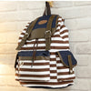 Horizontal striped bag backpack