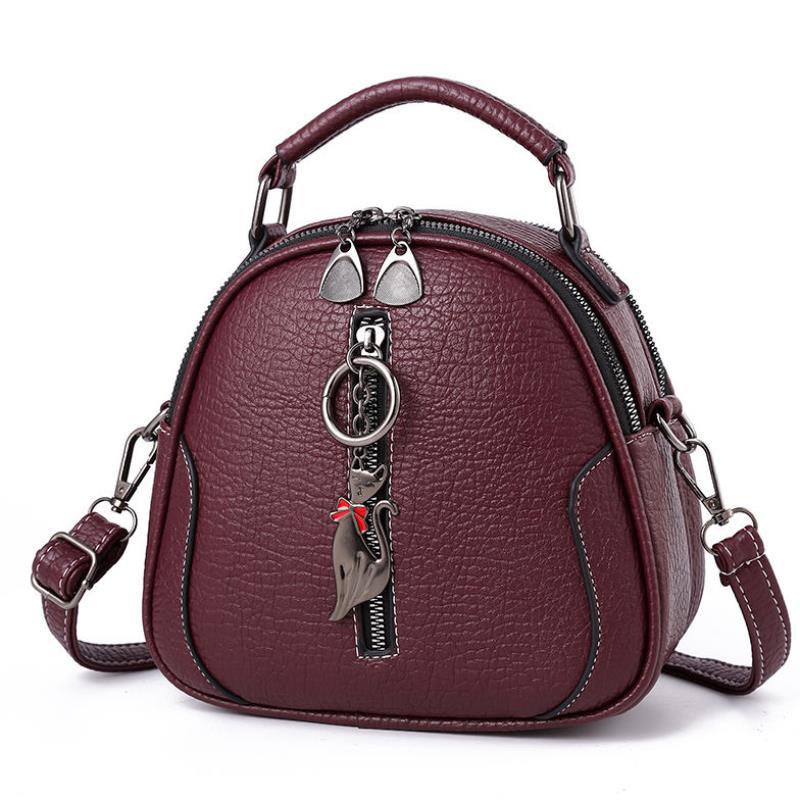 Women's shoulder bag large capacity diagonal small round bag