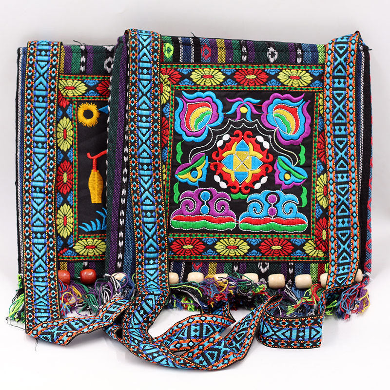 Embroidered Linen One Shoulder Messenger Ladies Bag Hmong