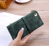 Vintage Frosted Ladies Mid-Length Multi-Card Pocket Wallet Buckle Two-Fold Hand-Grabbing Wallet