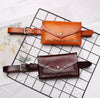 Wild rivet two-layer cowhide leather belt bag