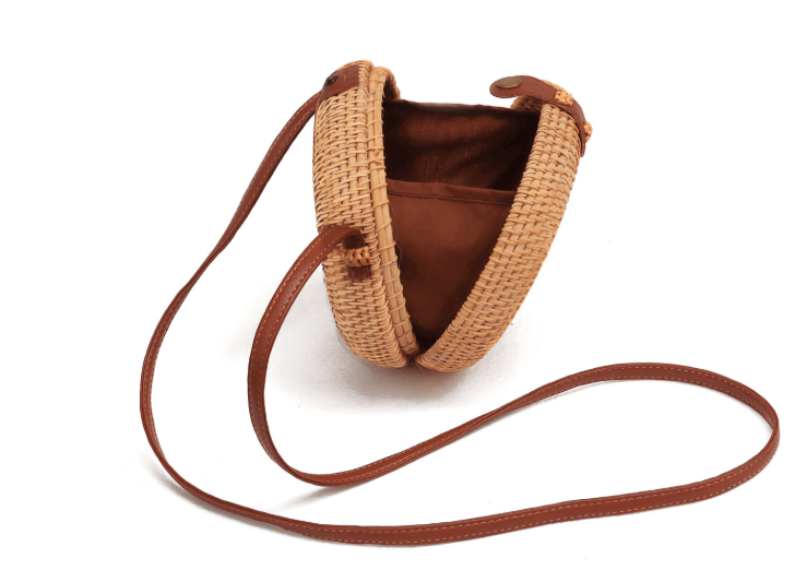 Hand-woven rattan bag