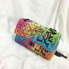 Colorful graffiti rhombic big bag