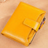 Women's leather card holder with leather buckle