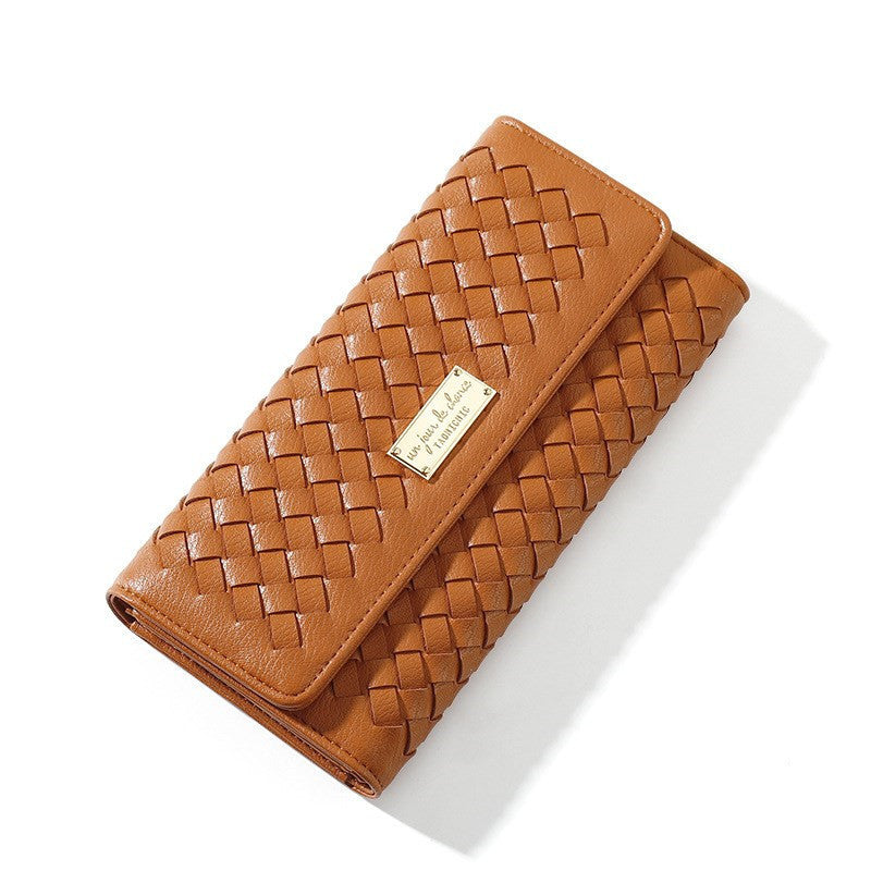 Woven Simple All-Match Retro Long Wallet