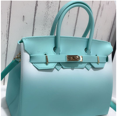 New colorful color women's portable scrub jelly bag fashion platinum shoulder diagonal PVC female big bag