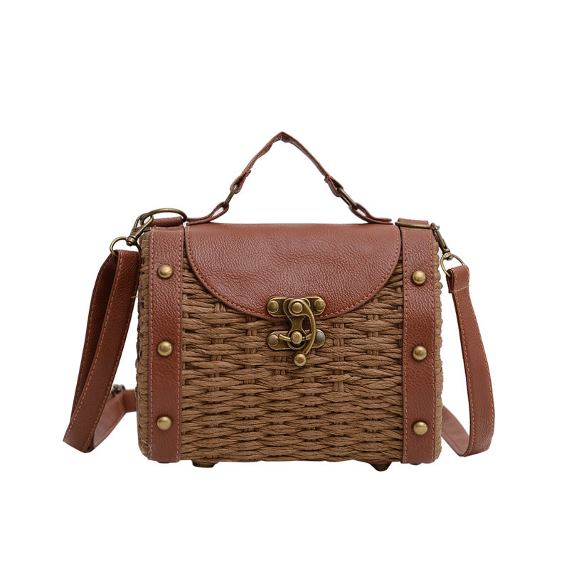 Woven Bag Small  Girl Literary Fashion