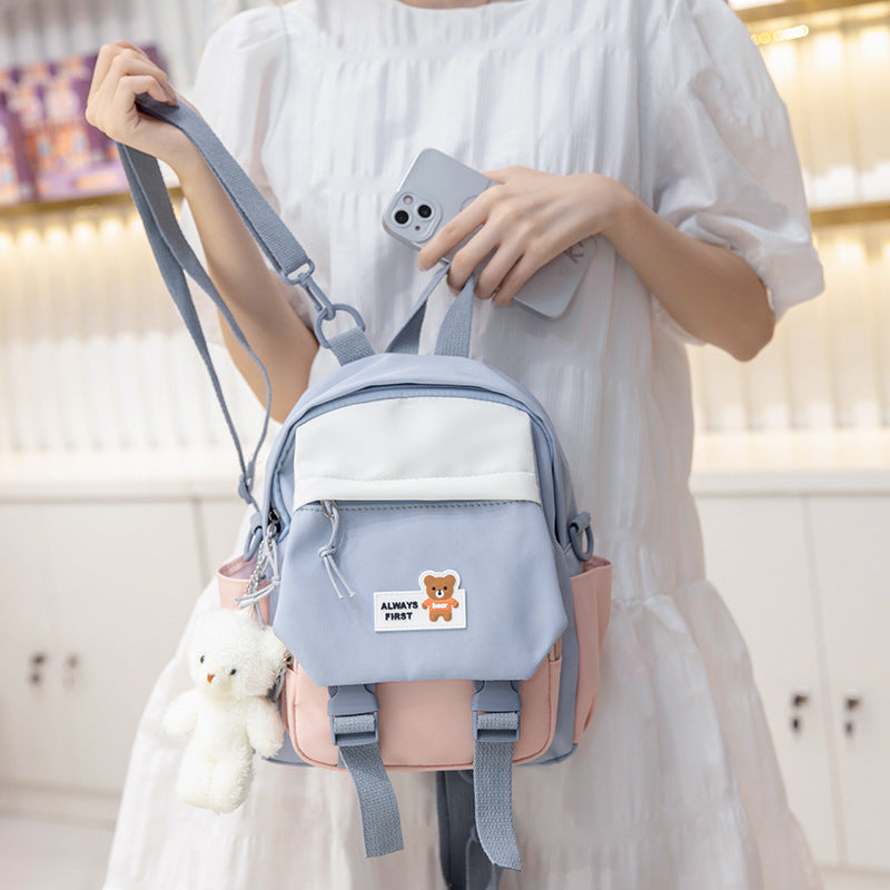 Girl Heart Oxford Cloth Small Canvas Mini Backpack