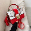 Snake pattern fashion lock ladies small square bag