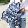 Ethnic style flower women's backpack canvas bag