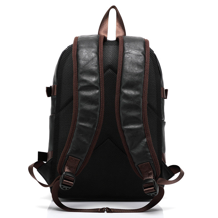 New Korean Style Men's backpack, fashion style leather middle school bag, male bag factory direct sales