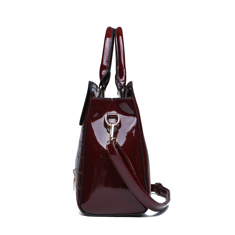 Patent leather handbag