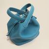 Colorblock Vegetable Basket Leather Bucket Bag