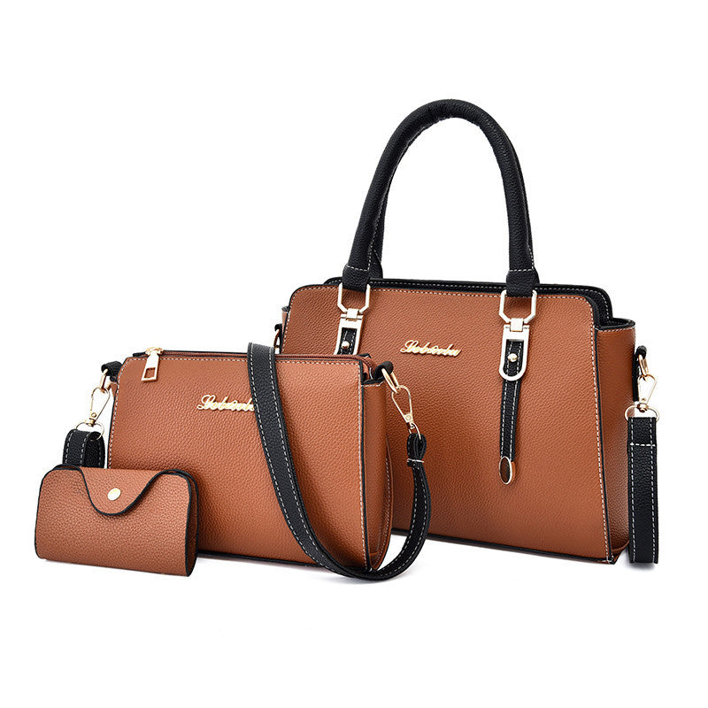 Fashionable Simple And Versatile Picture-and-mother Three-piece Single-shoulder Messenger Bag