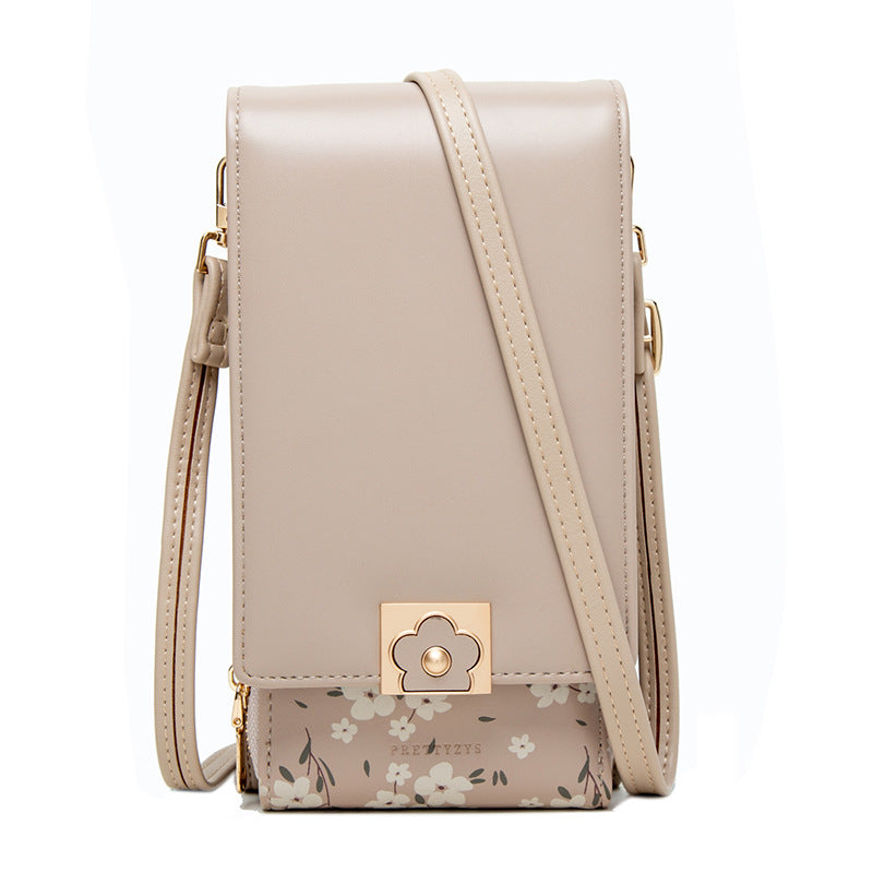 Korean Style PU Double Zip Flap Shoulder Crossbody Bag