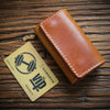 Vintage Handmade Key Chain Top Layer Leather Buckle Bag