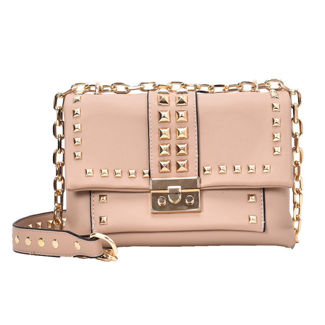 Chain stud shoulder bag