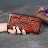 Ladies Leather Embossed Long Clutch Wallet