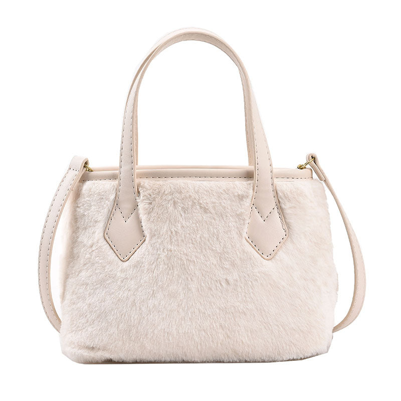 Plush Portable Small Square Bag Trendy And Simple