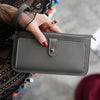 The new spring and summer 2021 women's long simple multifunctional hand clasp zipper zipper multi Card Wallet students