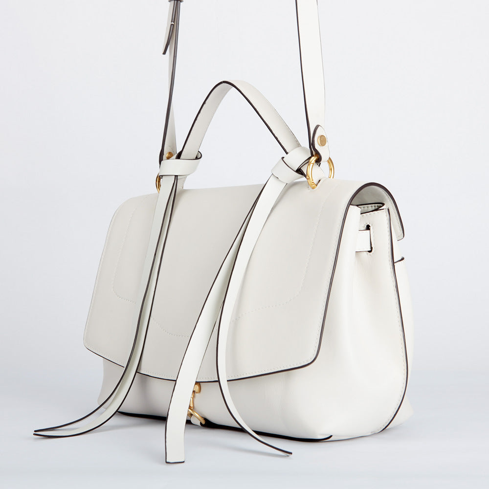 Genuine Leather Clamshell Handbags 2021 Summer New Simple