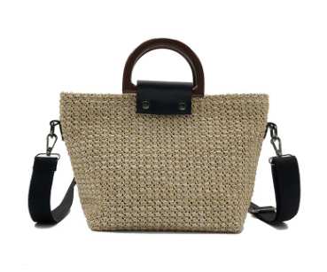 Simple and versatile popular straw bag woven beach bag large capacity female bag holiday summer shoulder bag