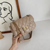 One-shoulder diamond chain crossbody all-match small square bag